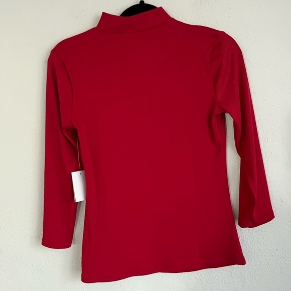 CARMEN Marc Valvo Woman Ribbed Cut Out Valentine Blouse Blouse, Size XS - Picture 6 of 8